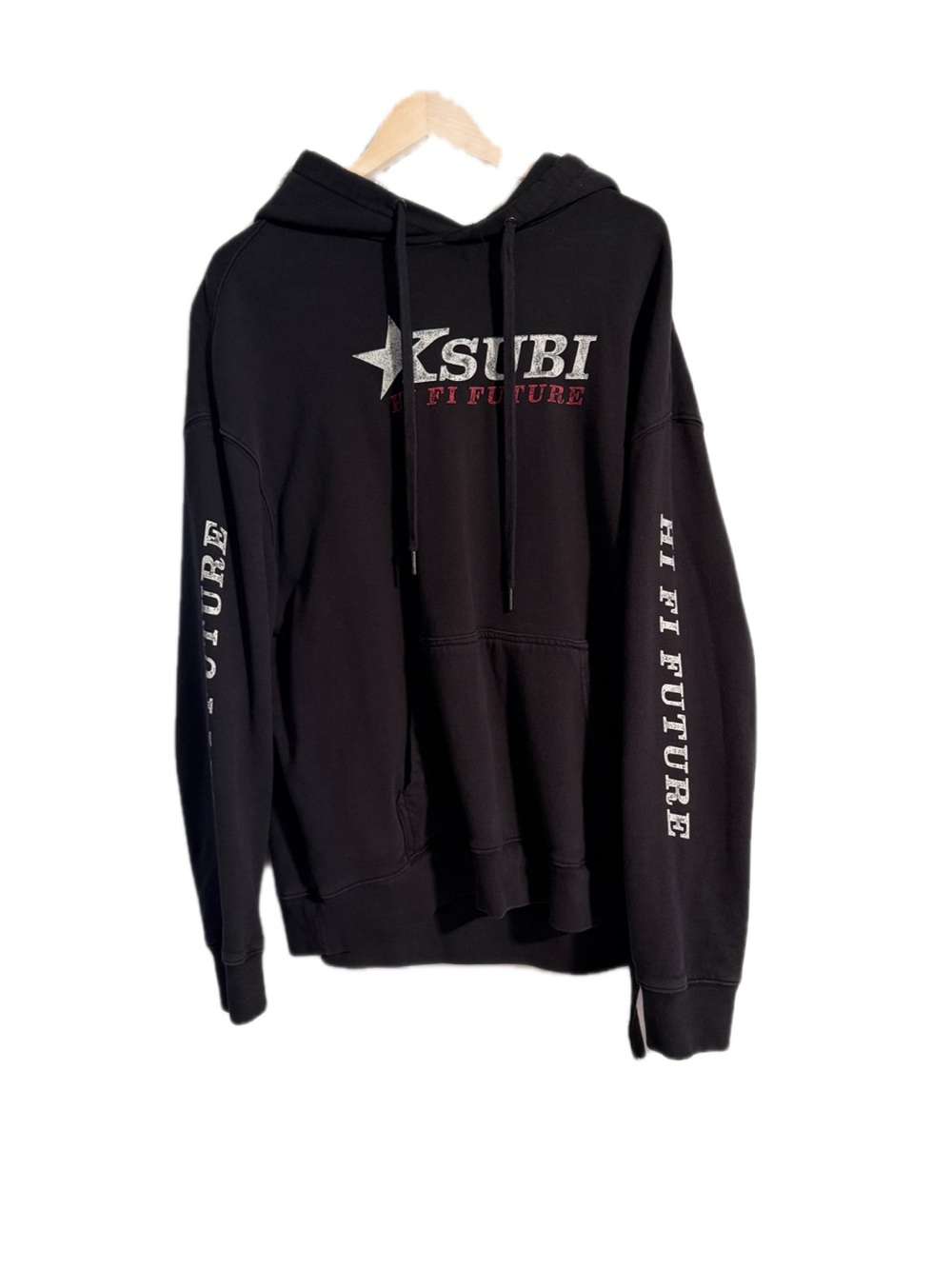 Ksubi Black Hoodie with White & Red Logo